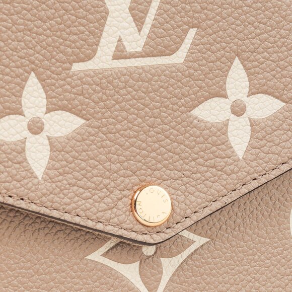 *SOLD* Louis Vuitton Félicie Pochette Monogram Empreinte Grey & Cream Leather - Picture 9 of 15